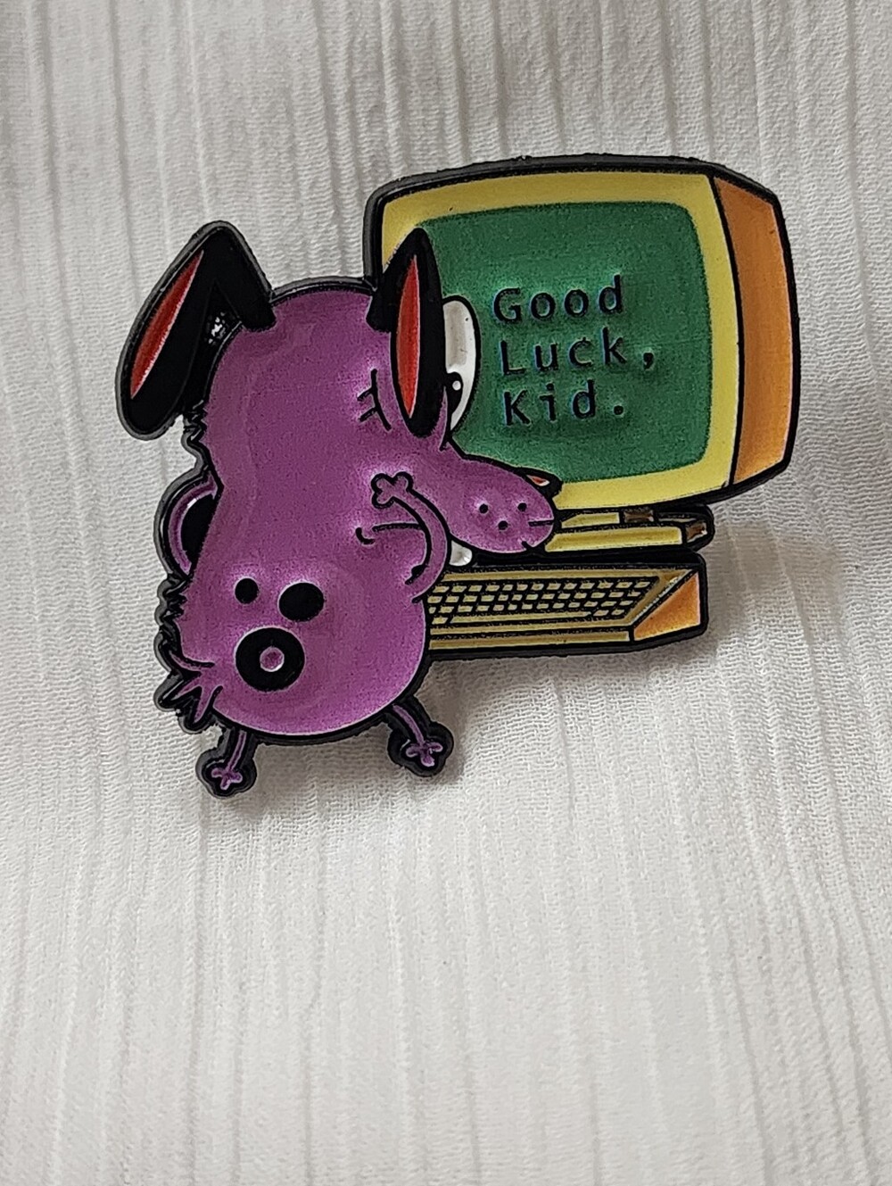 ✨ "Courage the Cowardly Dog" Computer Enamel Pin ✨